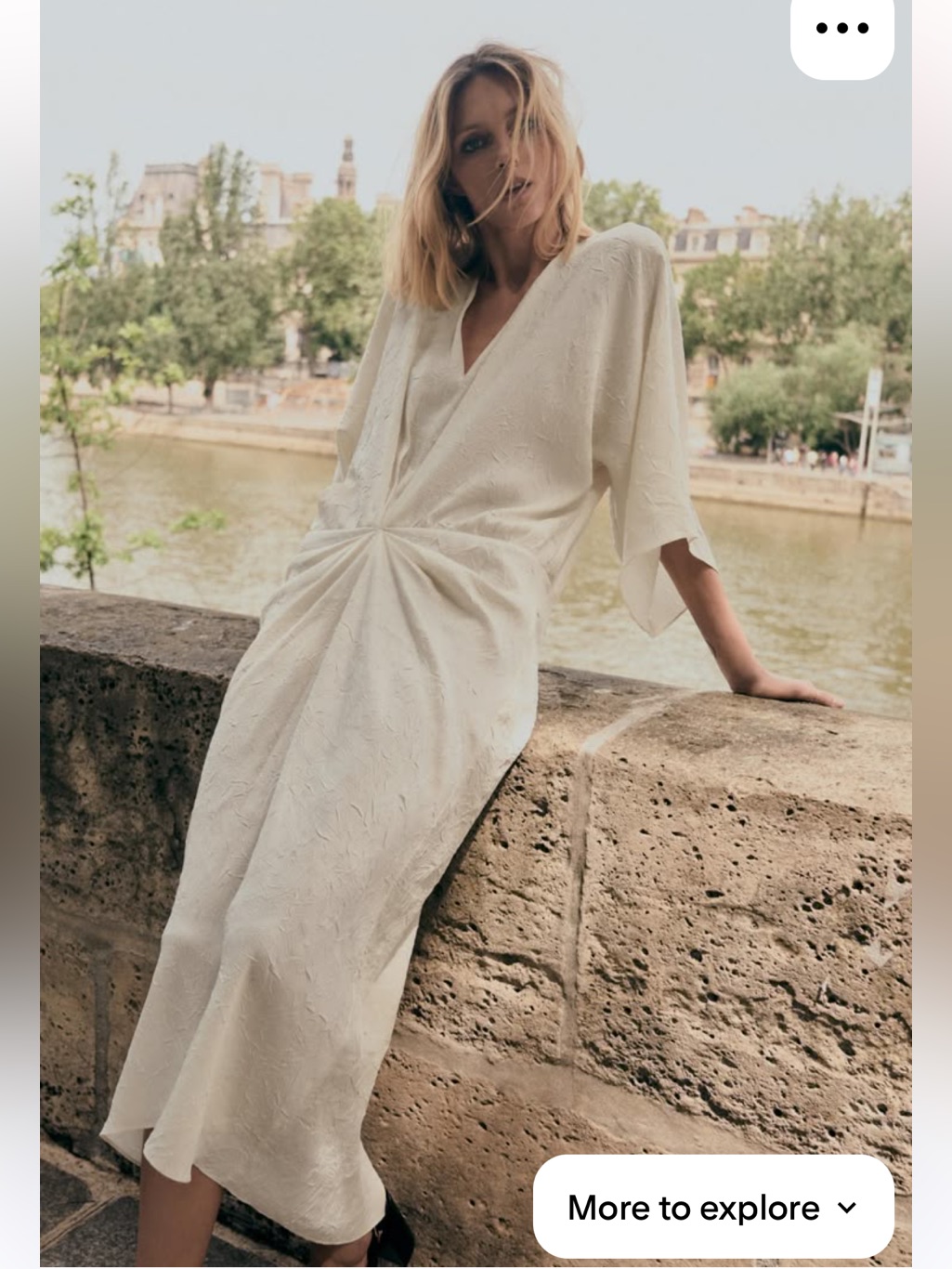 Zara Crinkle Effect Midi Dress Zw Collection